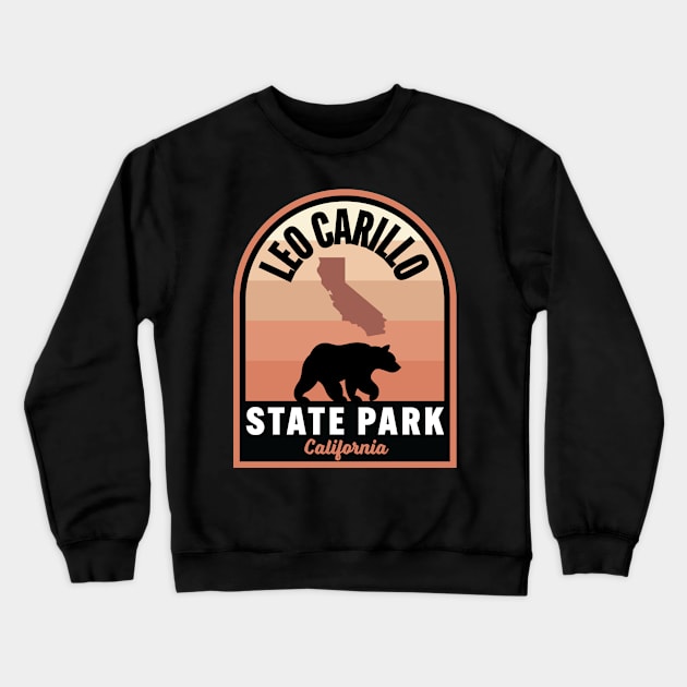 Leo Carillo State Park CA Bear Crewneck Sweatshirt by HalpinDesign